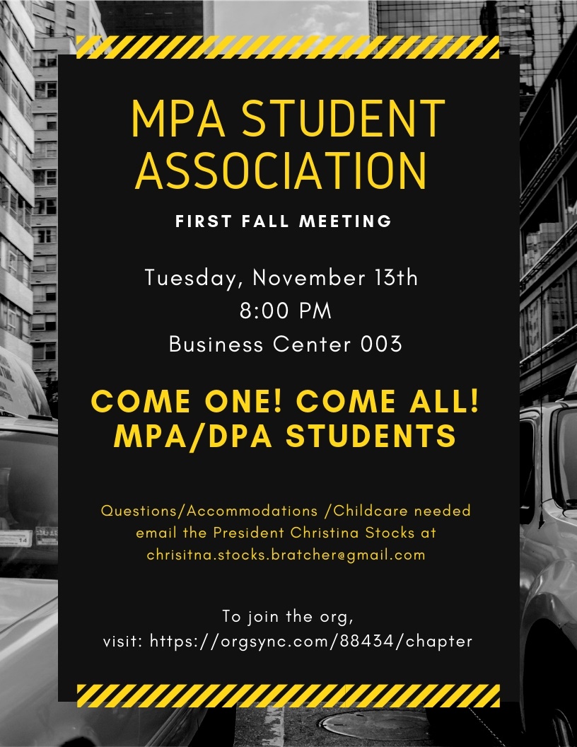 MPA Student Association First Meeting